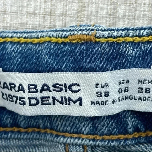 Zara Womens Size 6 Distressed raw hem jeans 0097 - Picture 5 of 11